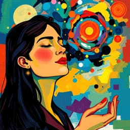a meditative woman contemplating the universe