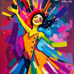 a joyful dancer radiating inner peace