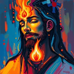 a mystic merging with the eternal flame