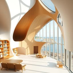a coastal library overlooking the Nordic sea