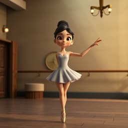 A female dancer practicing ballet in a dance studio