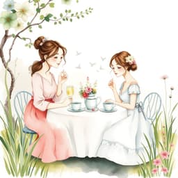 A garden tea party with delicate floral arrangements