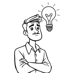 A thoughtful entrepreneur holding a lightbulb, symbolizing a new idea