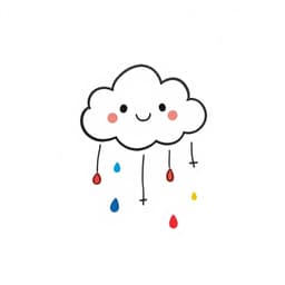 A Happy Little Cloud Raining Colorful Drops