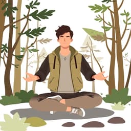 a person meditating in a peaceful forest