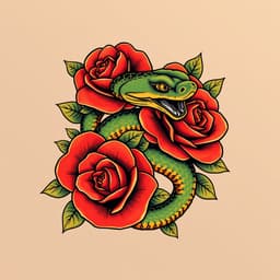 Snake and Roses