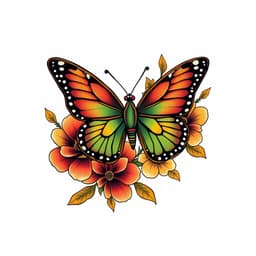 Butterfly with Florals