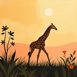 A pair of giraffes walking through the grass