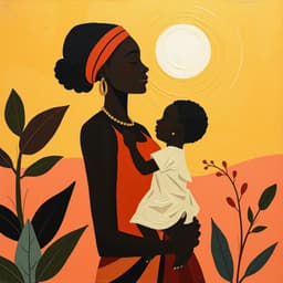 A mother holding her child in the sun