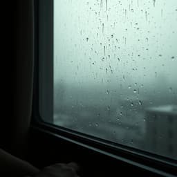 Contemplating the world through a rain-covered window