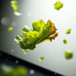 Fresh Lettuce Leaves in Motion