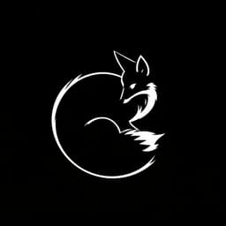 A cunning fox curled into a circular shape, utilizing negative space for an elegant effect.