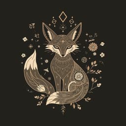 a mystical fox with celestial markings