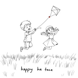 A boy and a girl flying a kite together in an open field on a breezy afternoon.