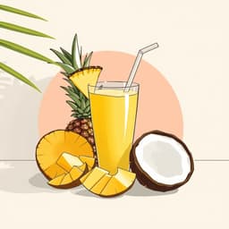 a tropical smoothie with pineapple, mango, and coconut milk