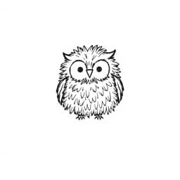 A fuzzy owl character 