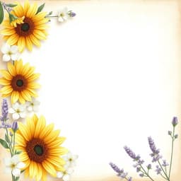 Sunflowers, Jasmine, and Lavender in shades of yellow, soft white, and light purple