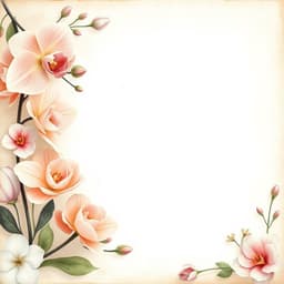 Orchids, Tulips, and Camellias in soft peach, white, and lavender tones