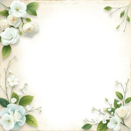 Hydrangeas, White Roses, and Baby's Breath in soft tones of light blue, soft green, and white