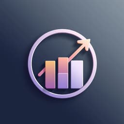 Design an icon that represents business growth, using upward arrows, bar graphs, and abstract shapes to suggest progress and expansion.