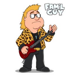 A washed-up rockstar from the '80s who still dresses like he’s on tour, complete with a leopard-print jacket, tight leather pants, and a mullet, despite being way past his prime.