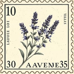 a delicate botanical illustration of lavender blossoms